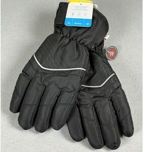 Hot Paws Snowy Adult XL Black Insulated Winter Snow Gloves NWT Reflective